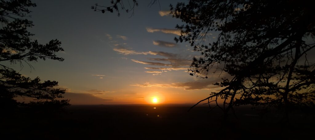 Sunset from crowders mountain in early March
